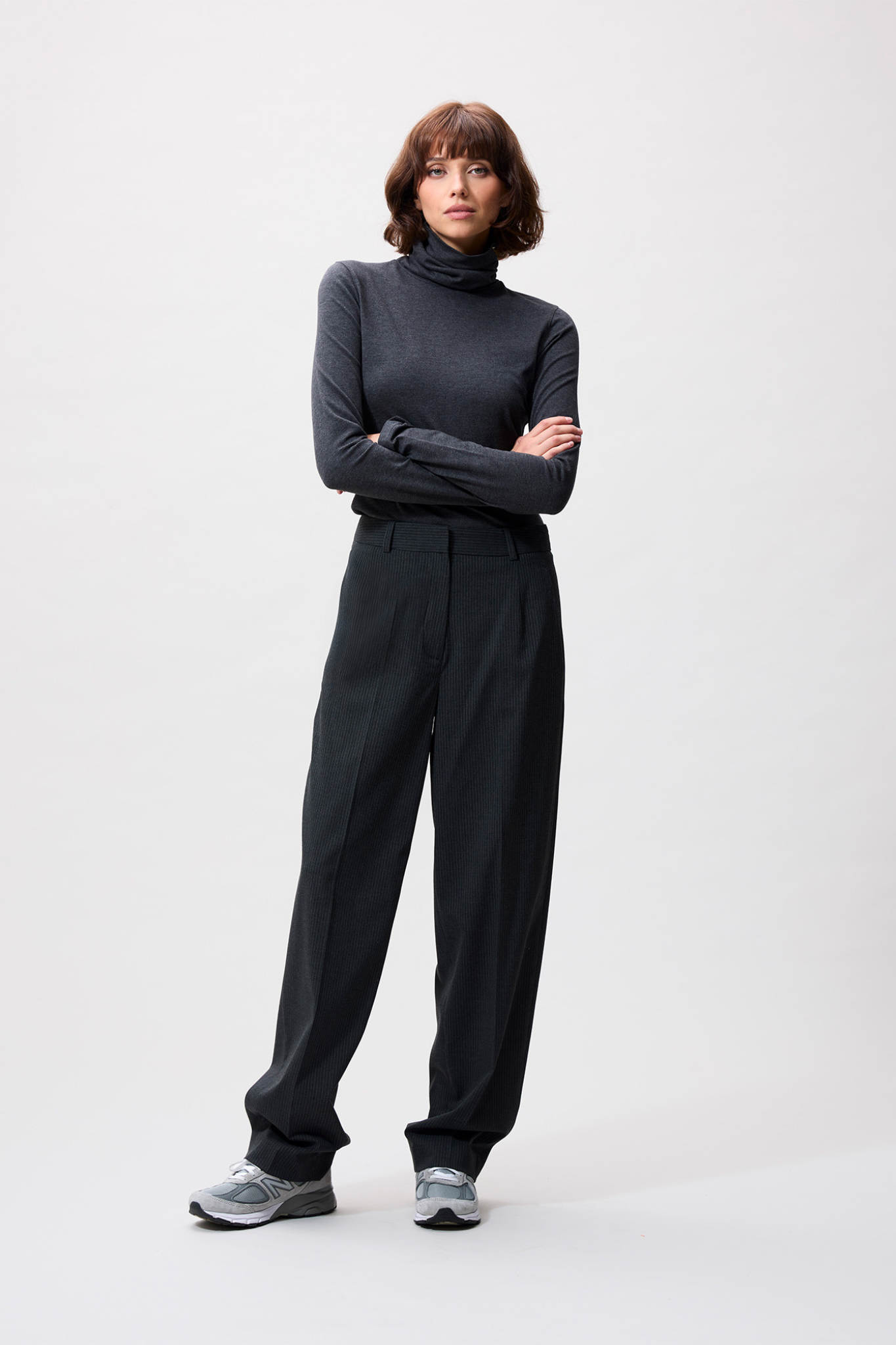 SUPER SOFT TURTLE NECK TOP - ANTRA MELANGE