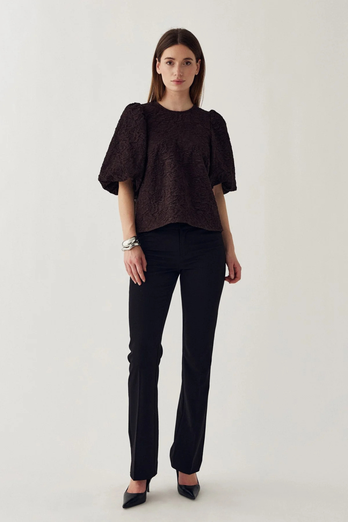 SHELLY BLOUSE - CHOCOLATE