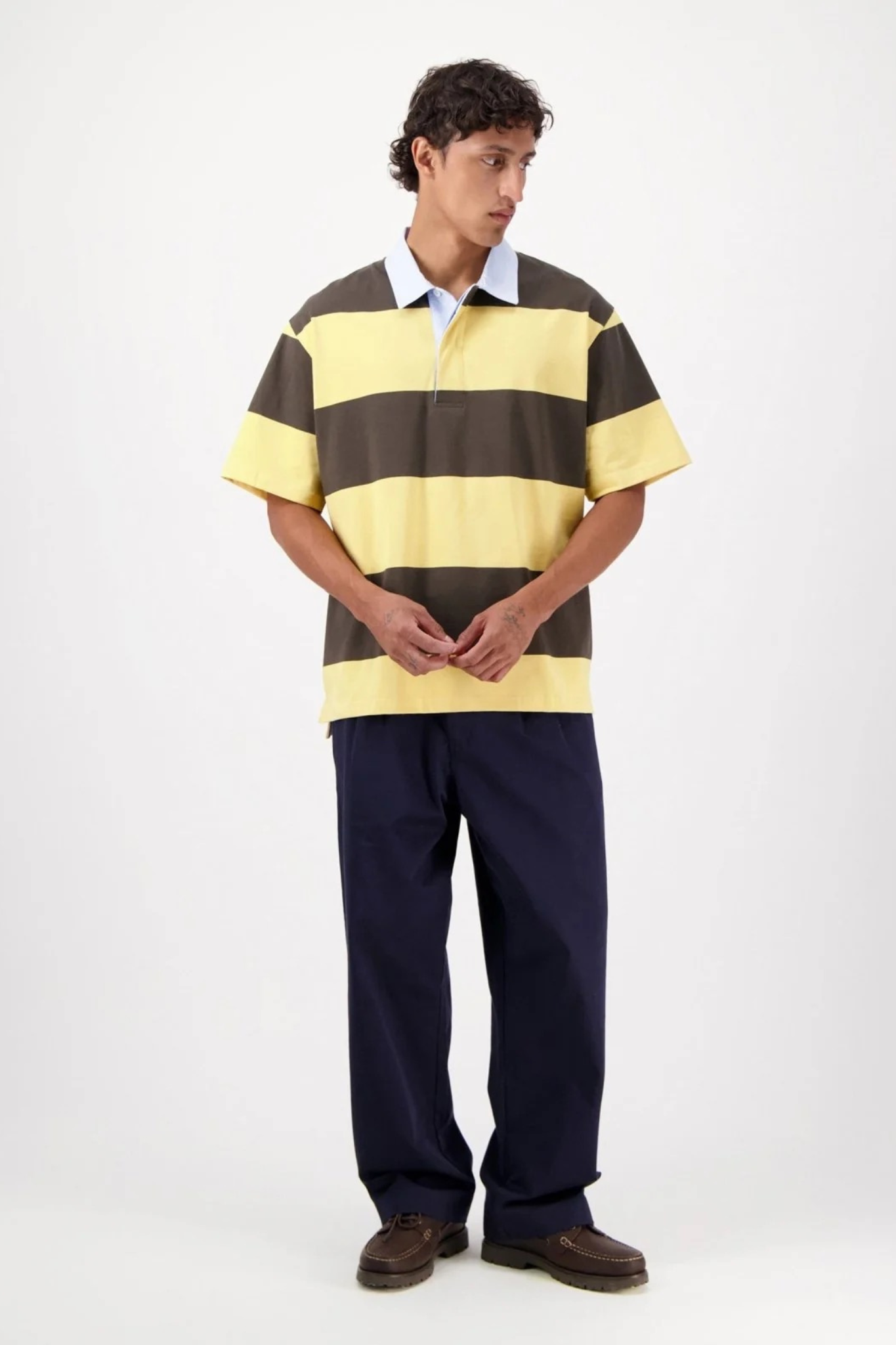 SOLEIL POLO - YELLOW GREY STRIPE