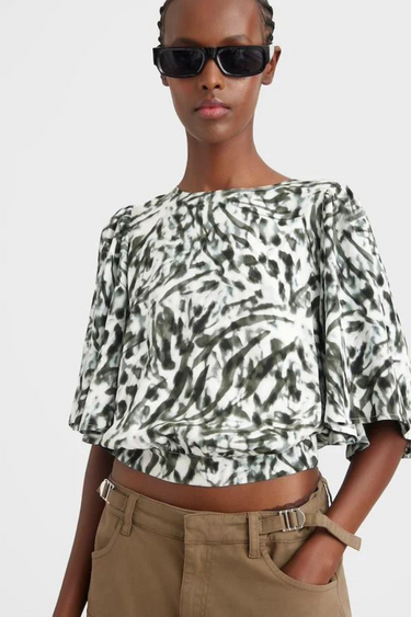 BLUMIAGZ P BLOUSE  - ARMY GREEN BLURRE