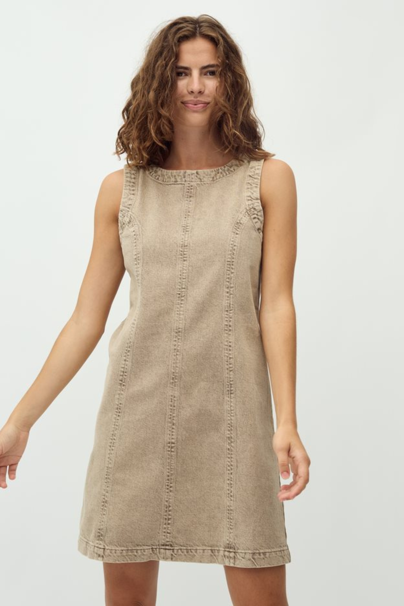 TAMITA MAYAFABS DRESS - BEIGE WASHED DENIM