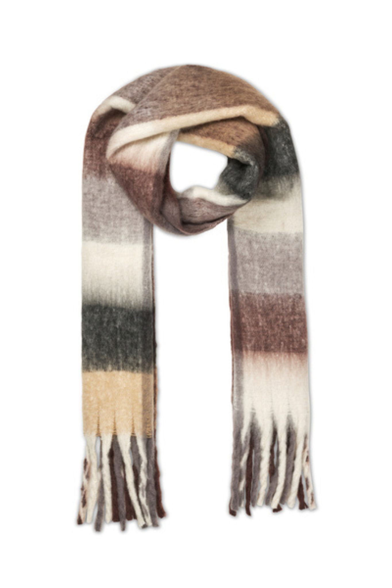 ARISMD CHECK SCARF - WARM GREY KNIT CHECK