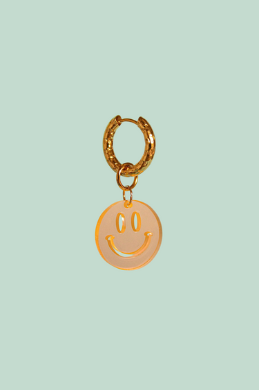 AJ PLEXI HOOP - SMILEY LIGHT ORANGE