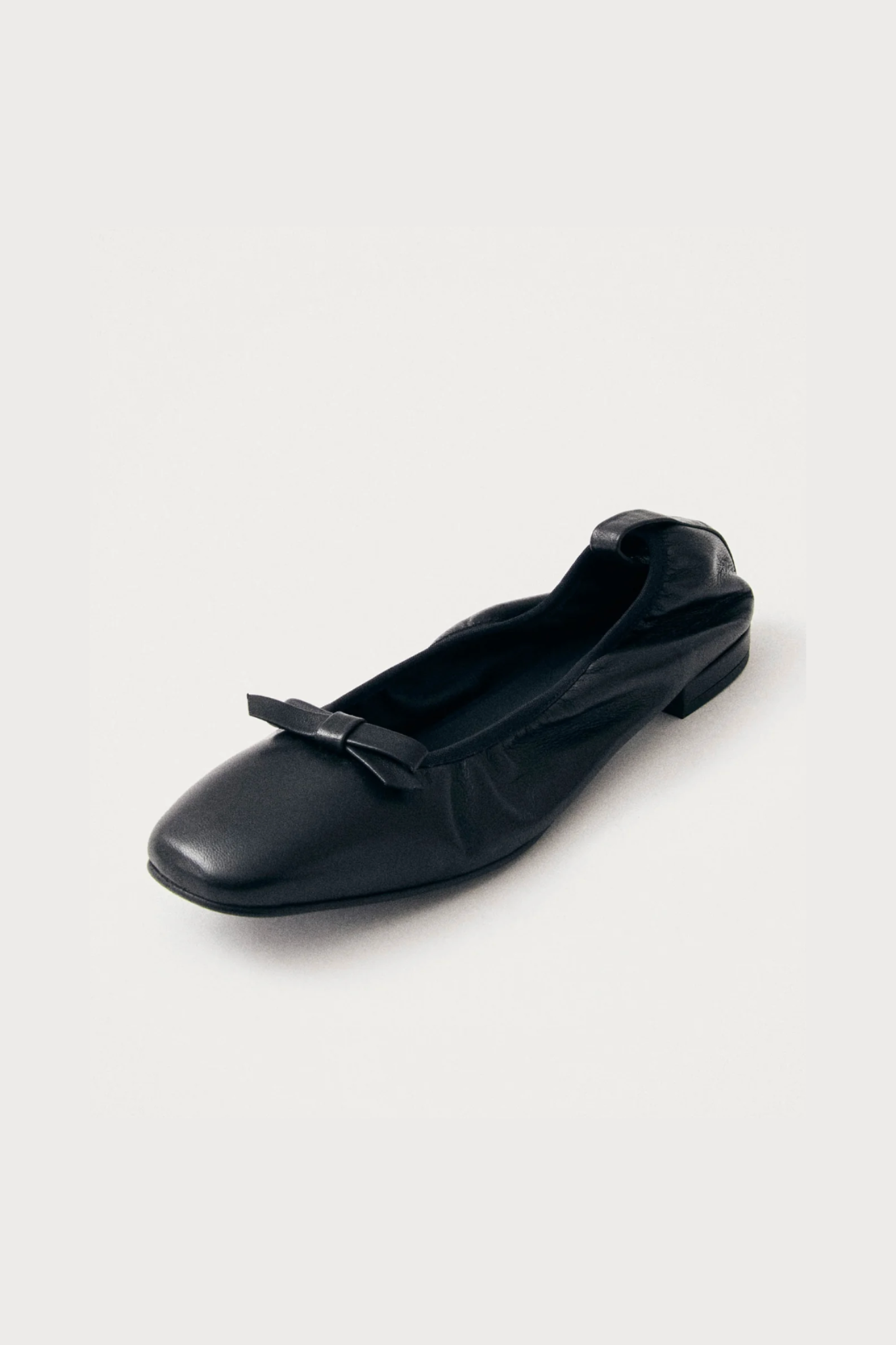 FREYA LEATHER BALLET FLATS SHOES - BLACK