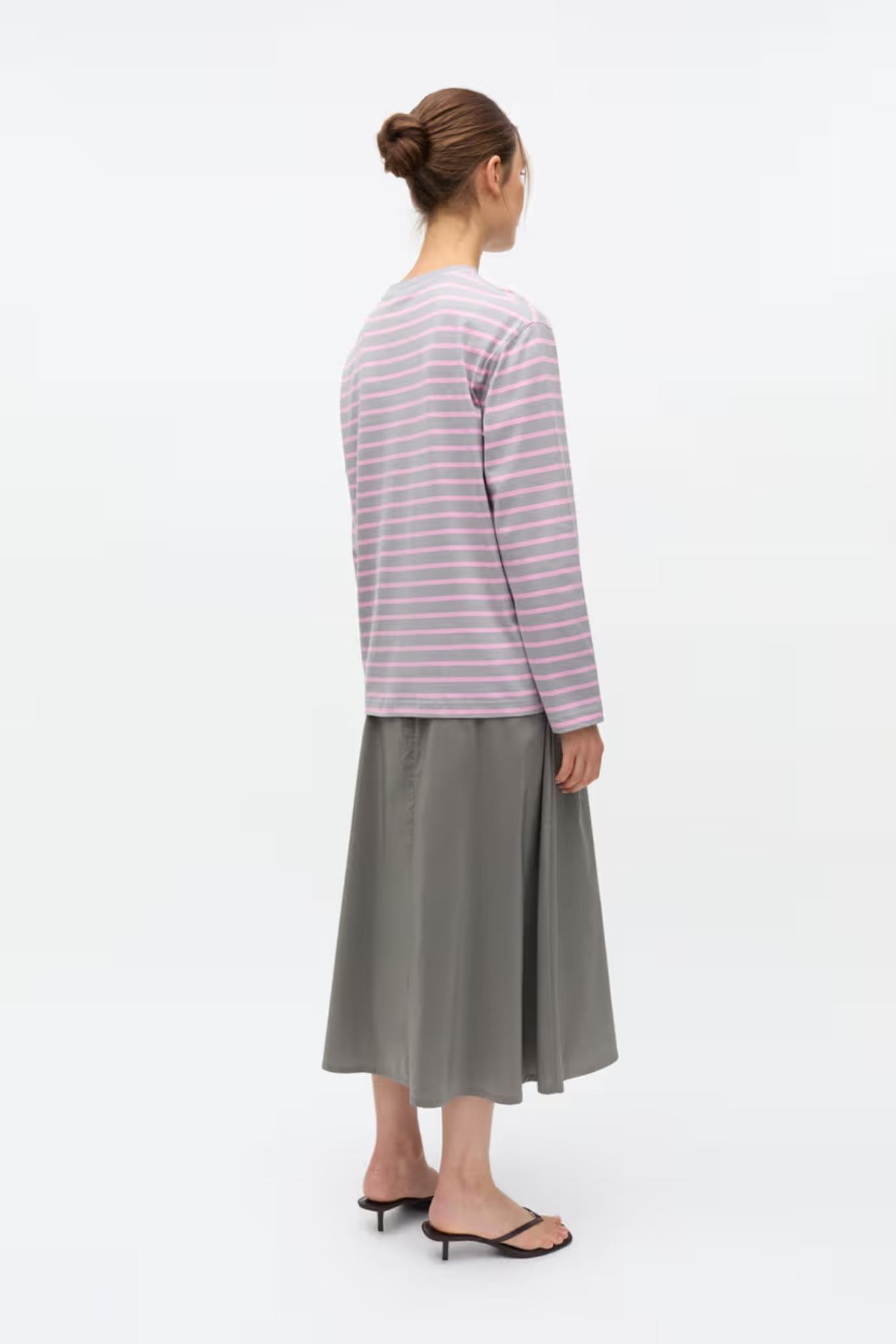 KULLA LS STRIPE T-SHIRT - BONBON GRAY STRIPE