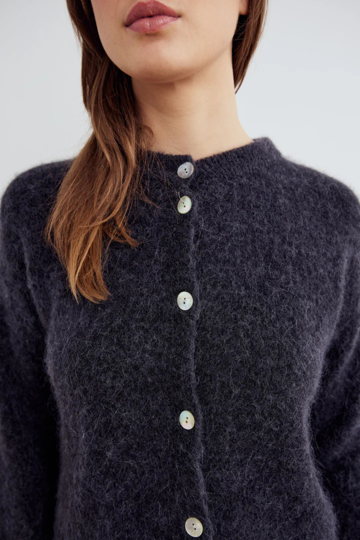 KAE KNIT CARDIGAN - DARK GREY