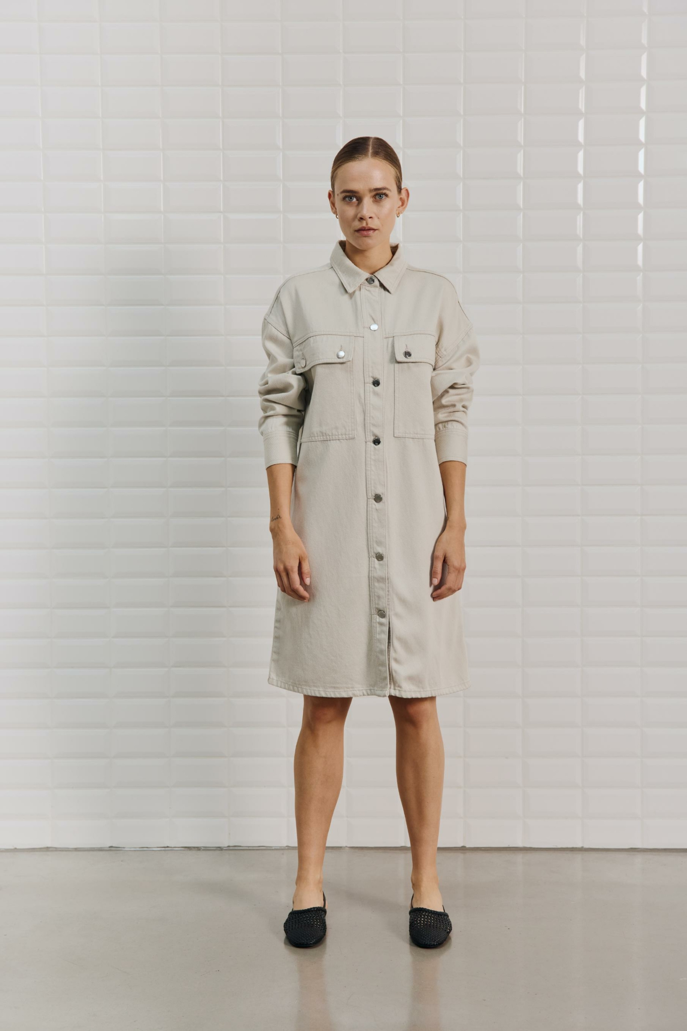 PENELOPE LS DRESS - SILVER LINING