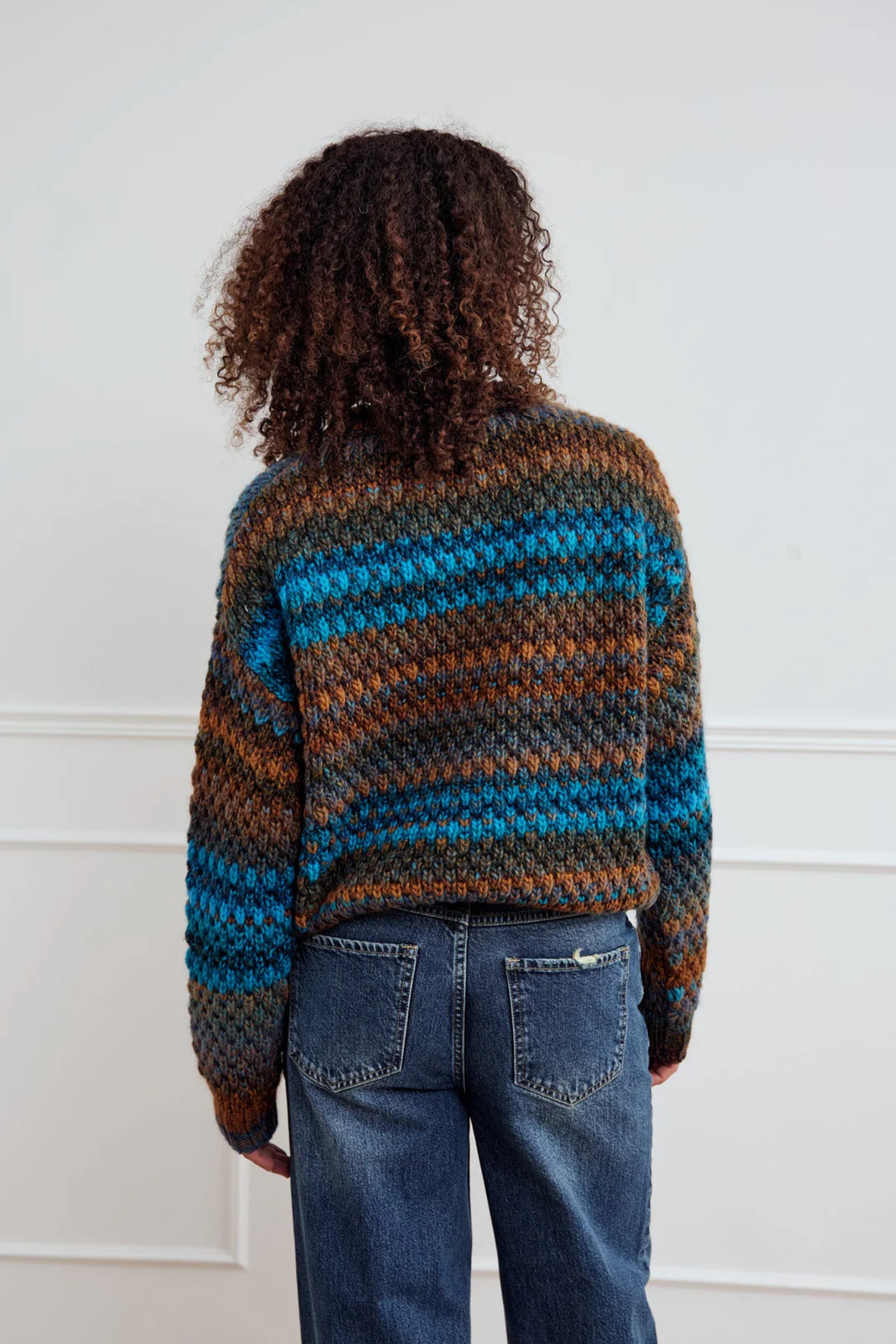 GIO KNIT SWEATER - BROWN GREY MIX