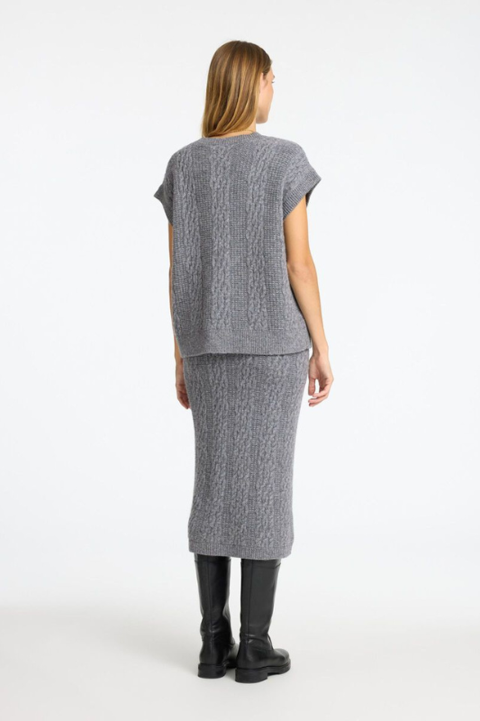 SLFELINA MARIE KNIT VEST - MEDIUM GREY MELANGE