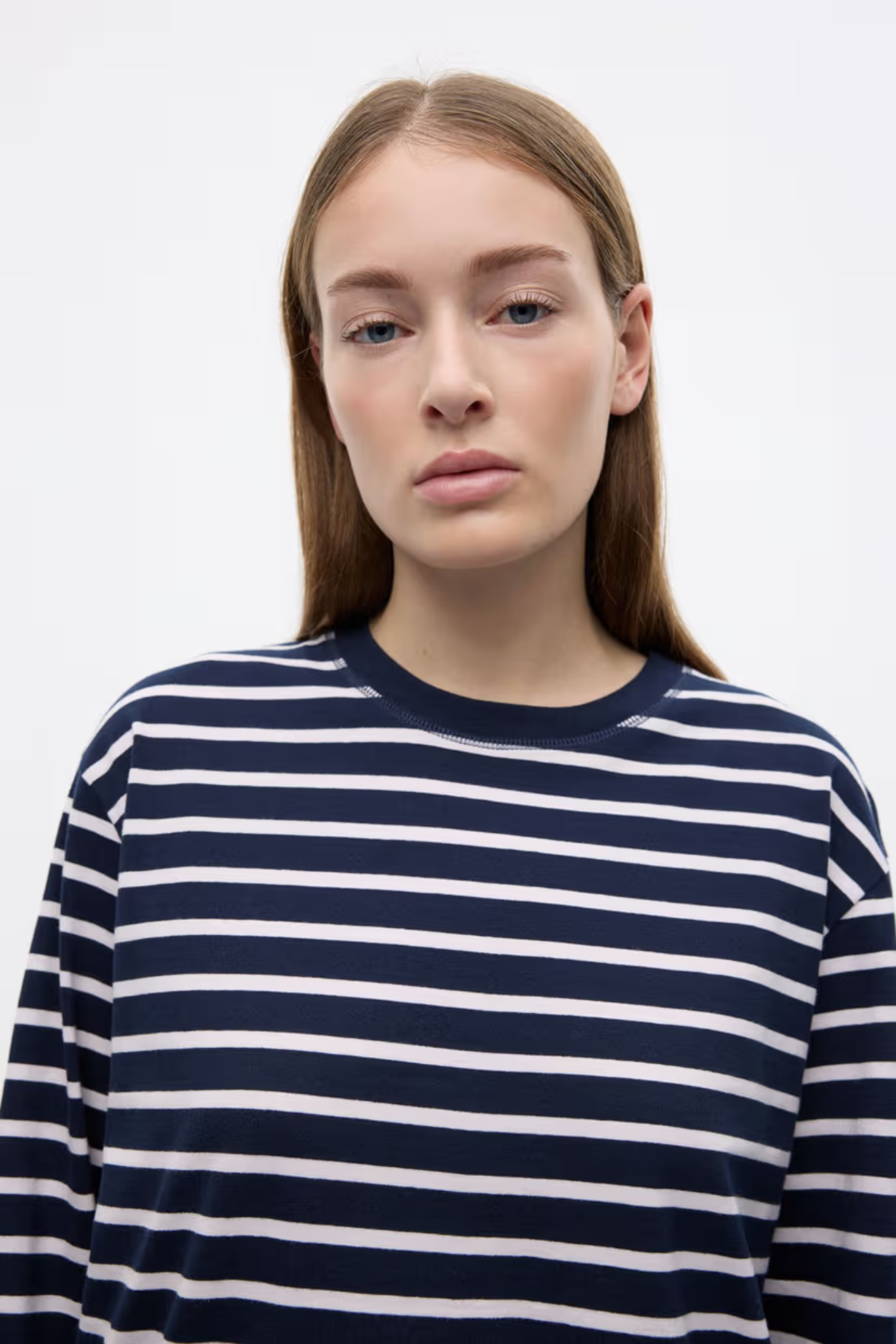 KULLA LS STRIPE T-SHIRT - NAVY FOG STRIPE