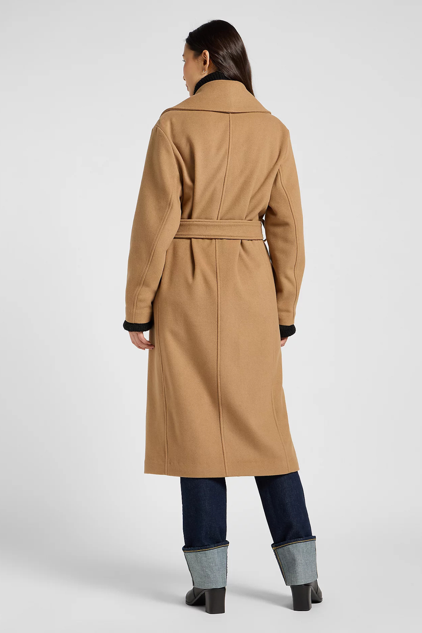 WOOL COAT - DARK CAMEL