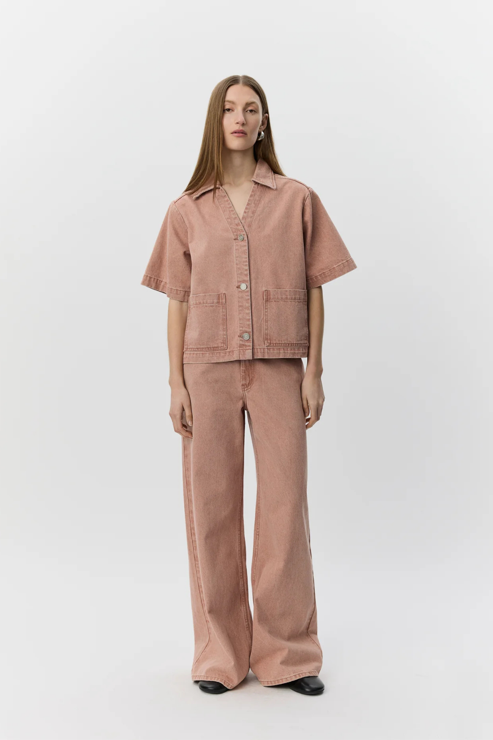 OZZI WIDE LEG JEANS - ROSE DENIM