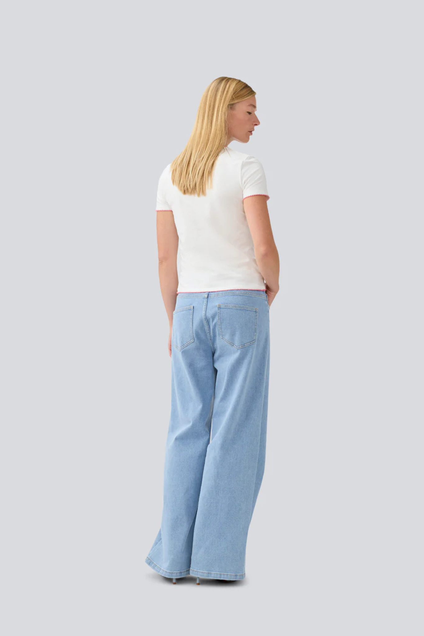 ISOLDE SOLID PANTS - LIGHT BLUE WASH