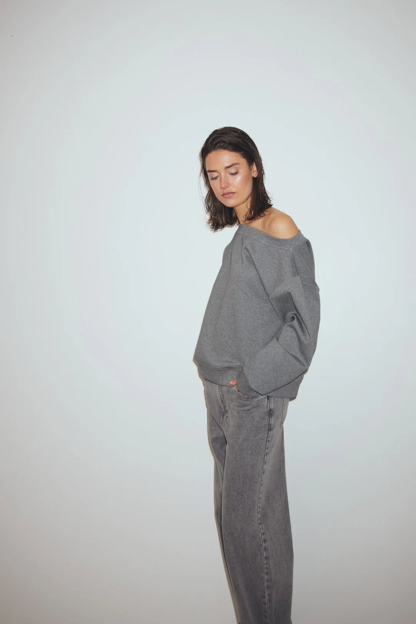 MEILANI TOP - MEDIUM GREY MEL