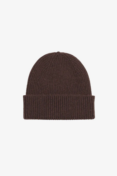 MERINO WOOL BEANIE - COFFEE BROWN