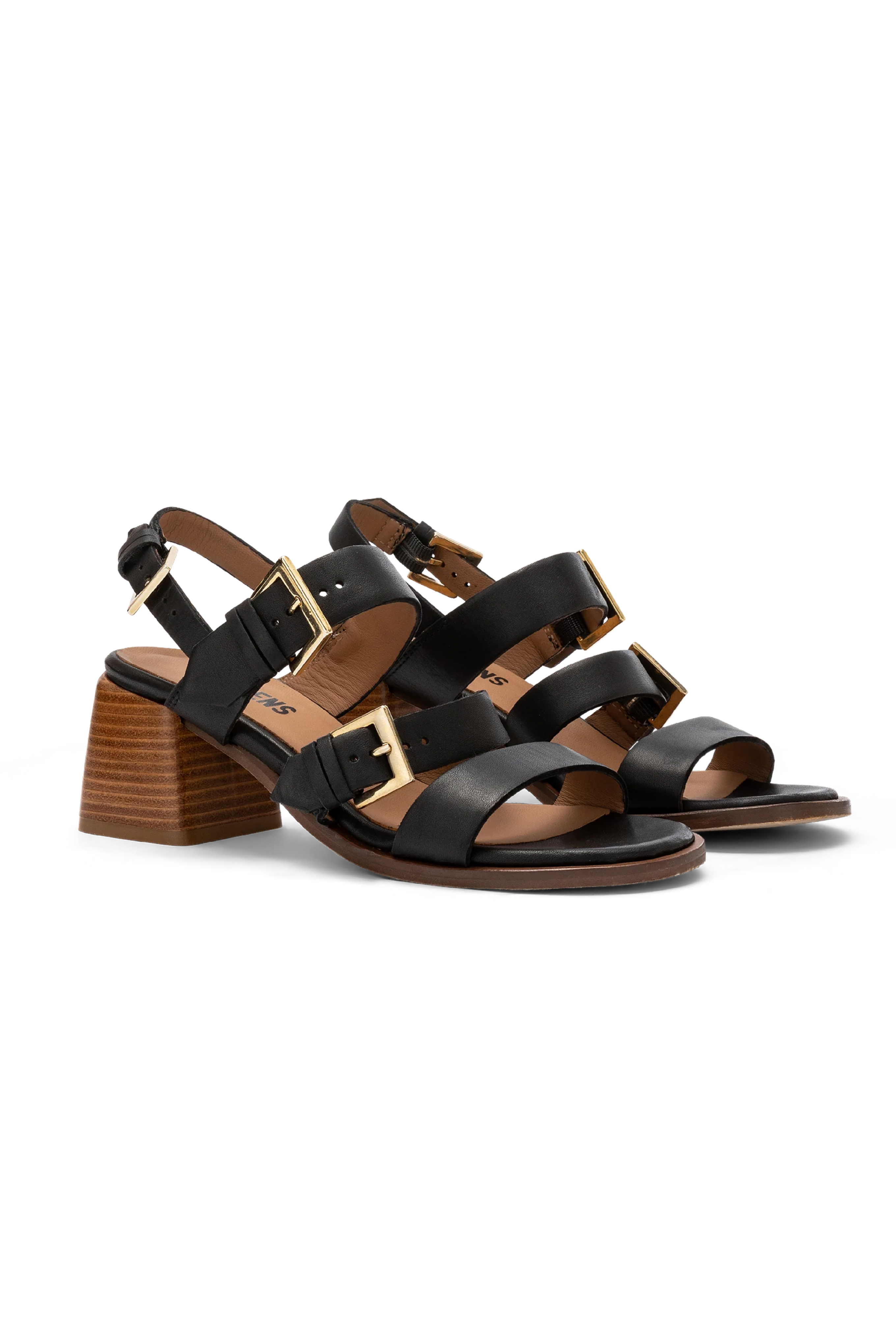 ATHENA BUCKLE SANDAL - BLACK