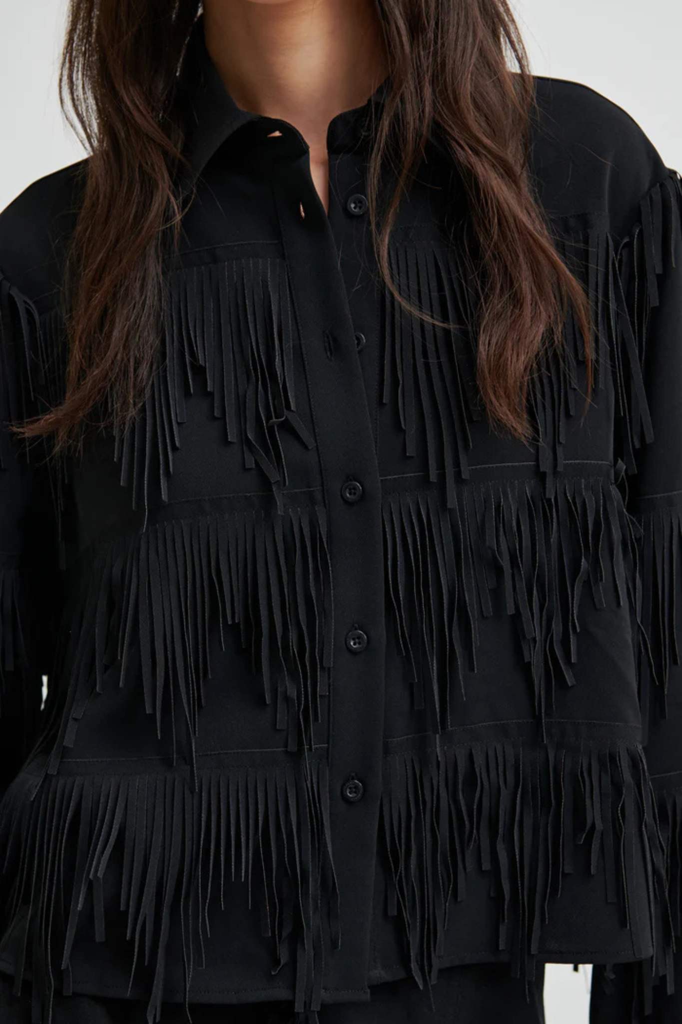 DANCING CROPPED SHIRT - BLACK