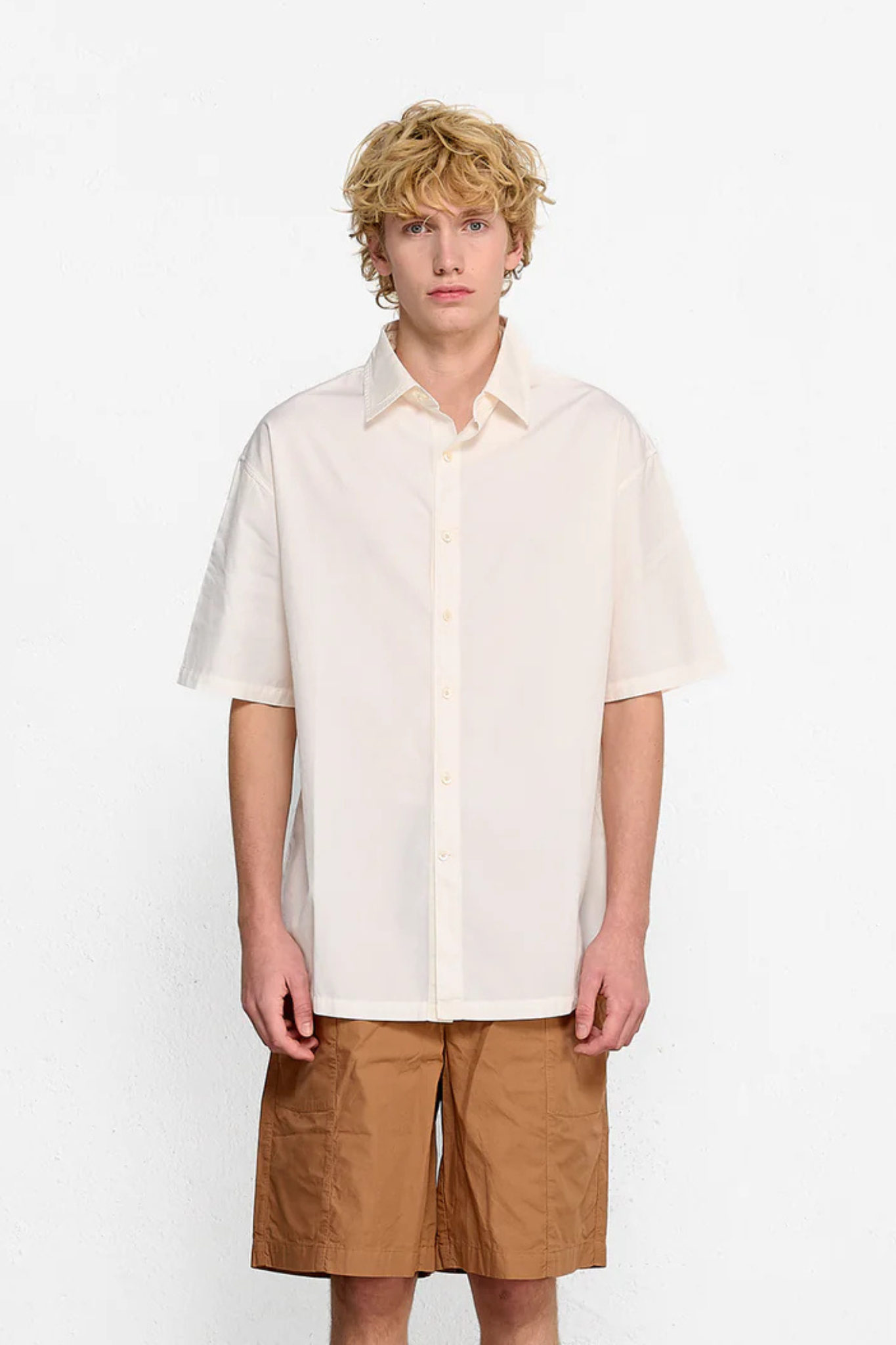 SOUVENIRS SHORT SLEEVE SHIRT - PLAIN OFF WHITE