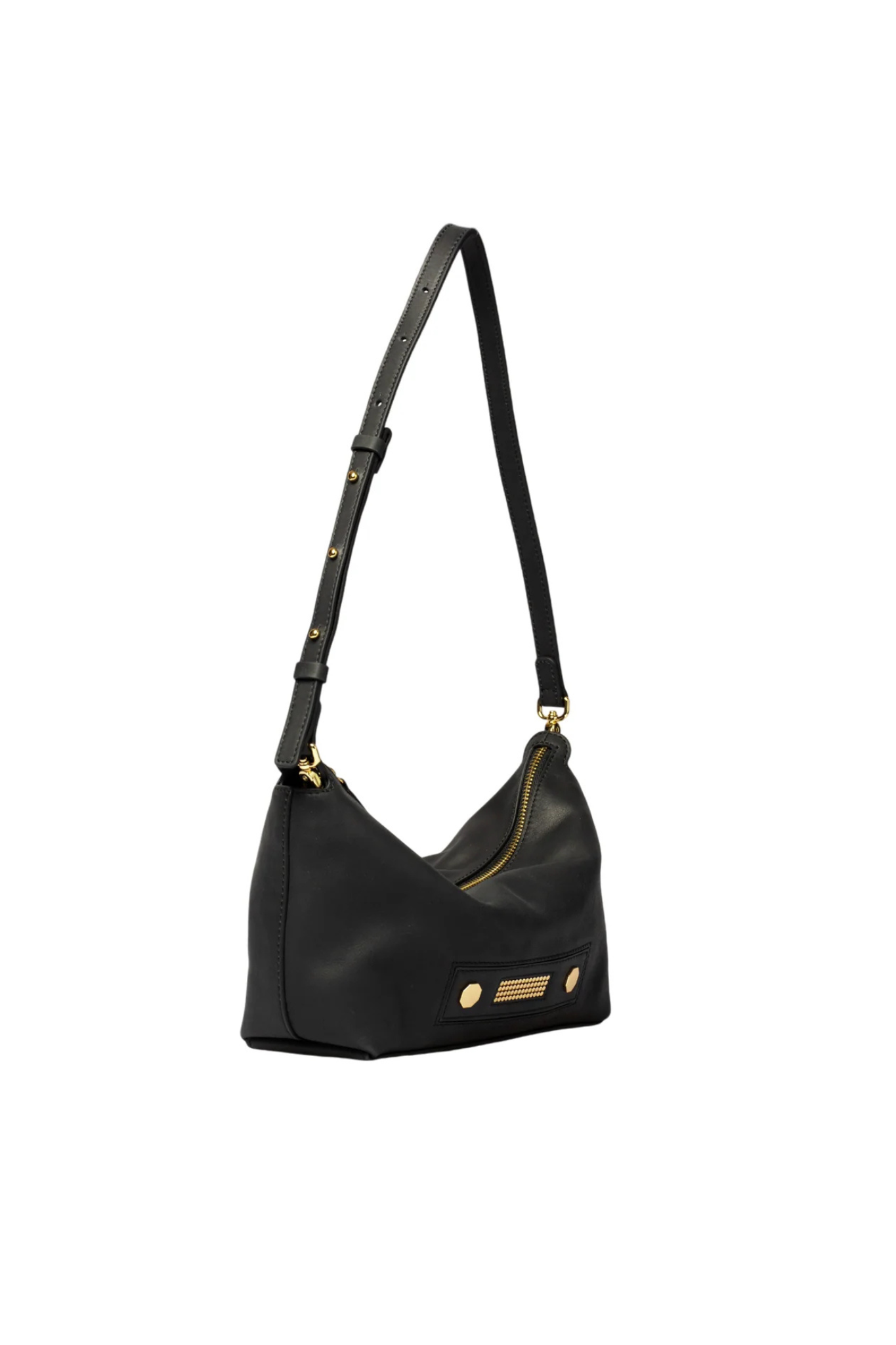 Clio Goldbrenner black Stella classic bag. Side view