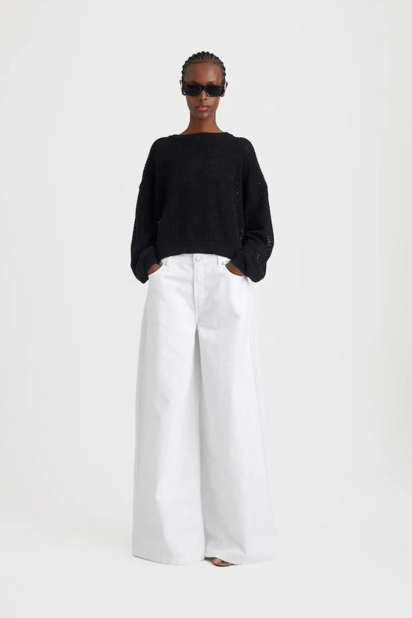 MILYGZ MW WIDE PANTS - WHITE WASH