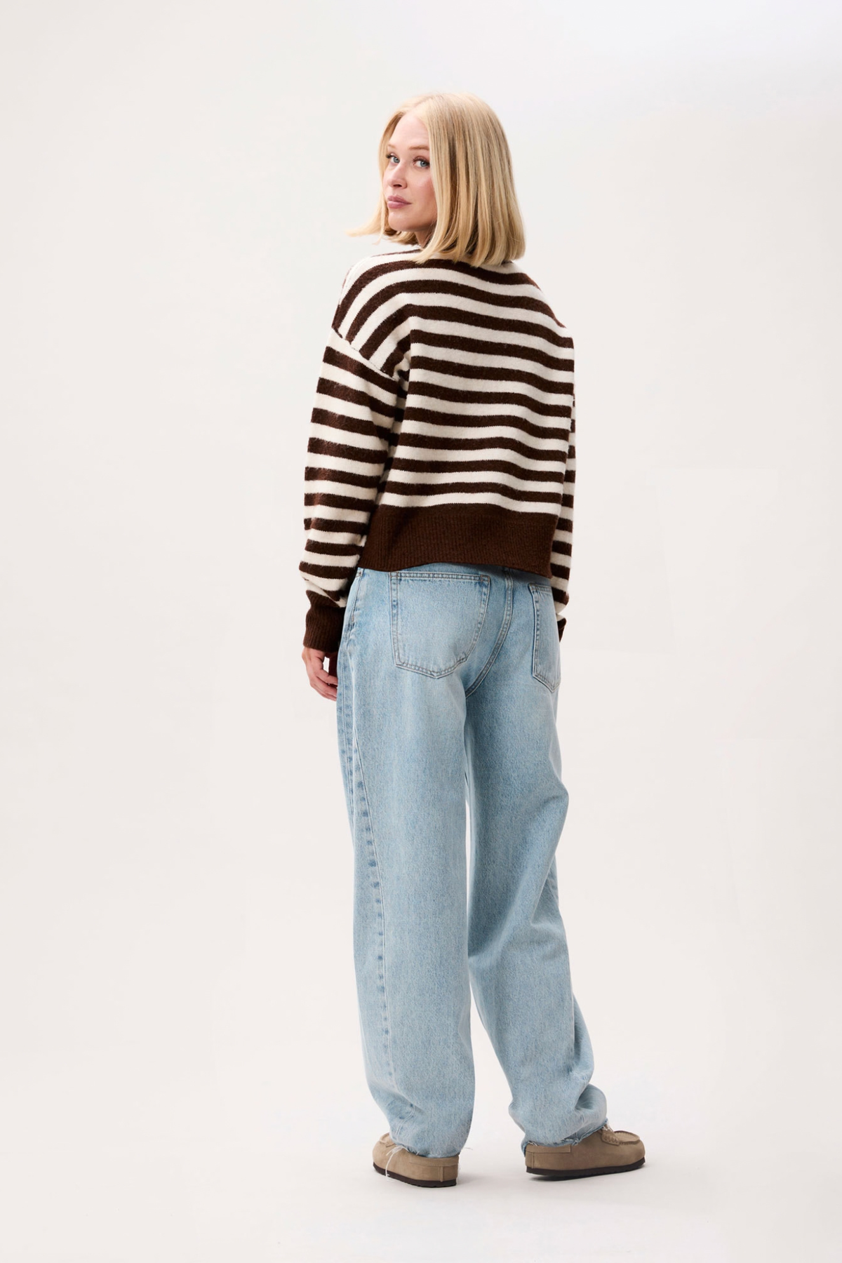 STRIPED CARDIGAN - BROWNIE