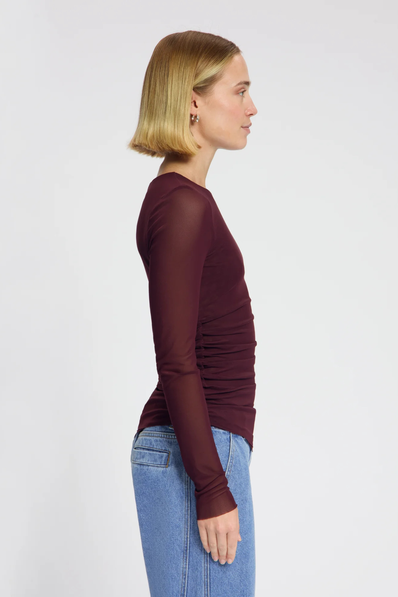 LILA MESH TOP - BORDAUX