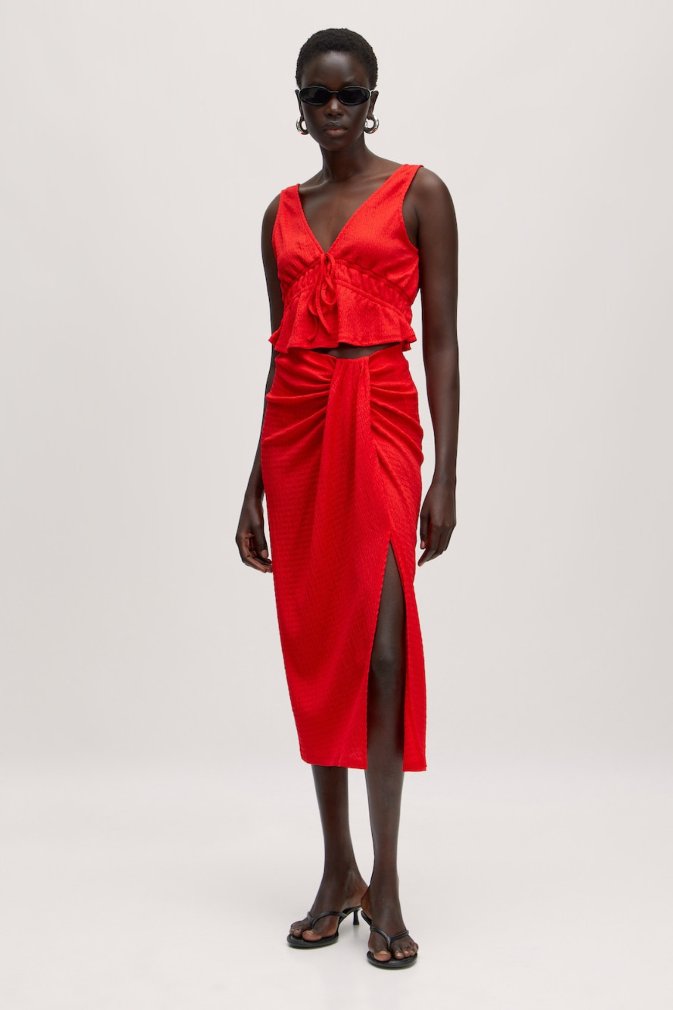 YOLA SKIRT - HIGH RISK RED