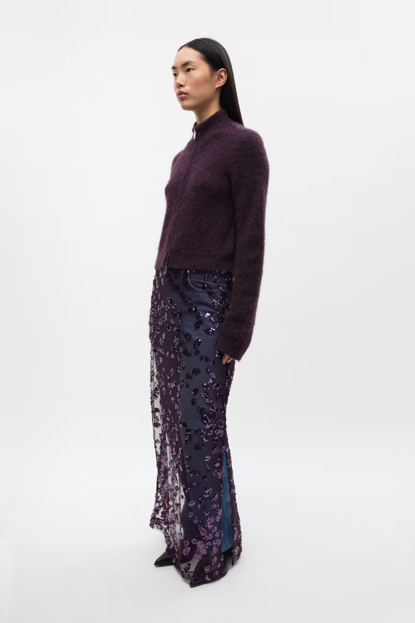 BESSIE LS CARDIGAN - PLUM PERFECT MEL