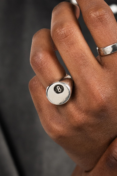 8 BALL RING - SILVER