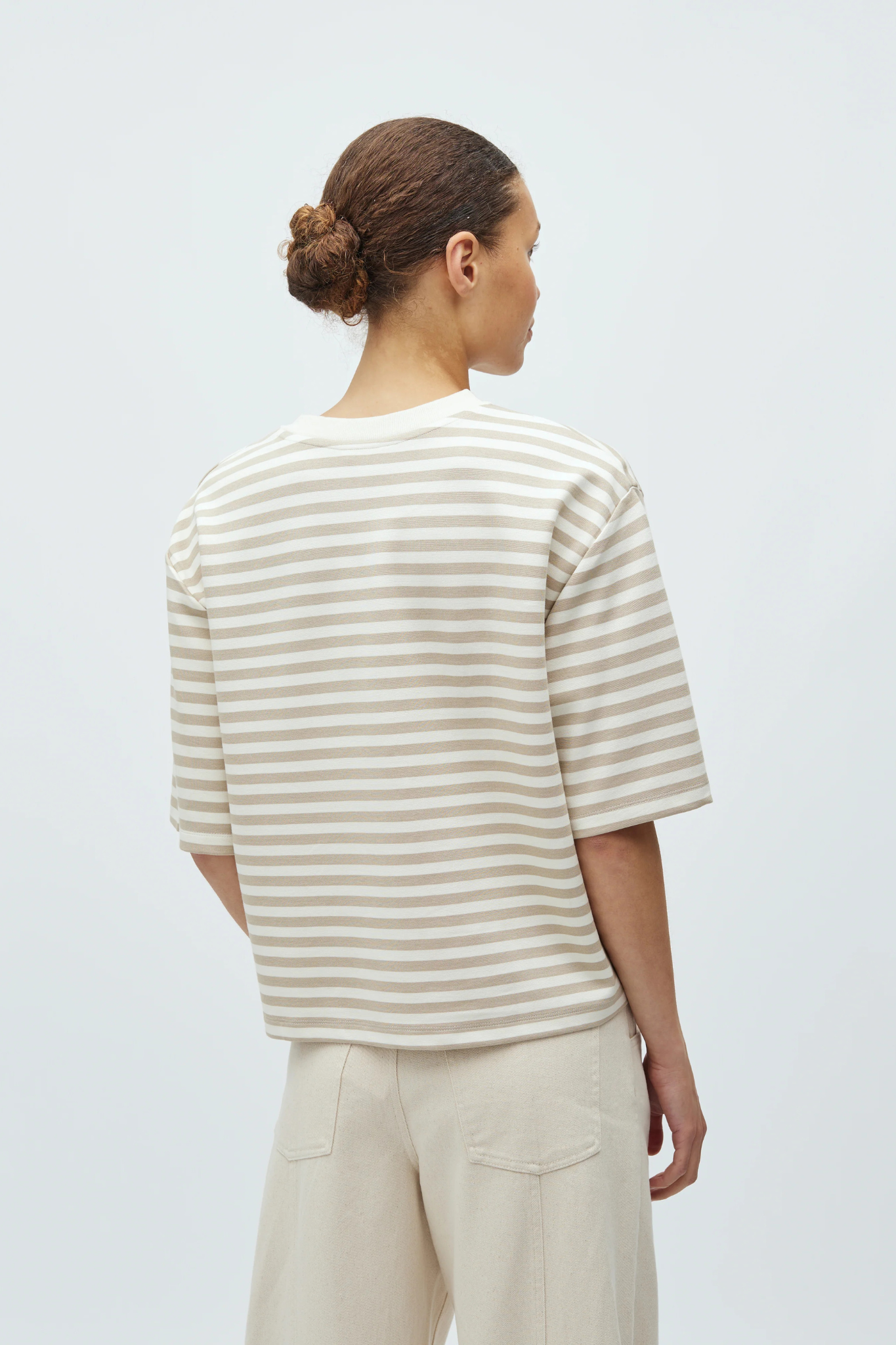 EMRYS BETSY STRIPE T-SHIRT - ISLAND FOSSIL SUGAR STRIPE