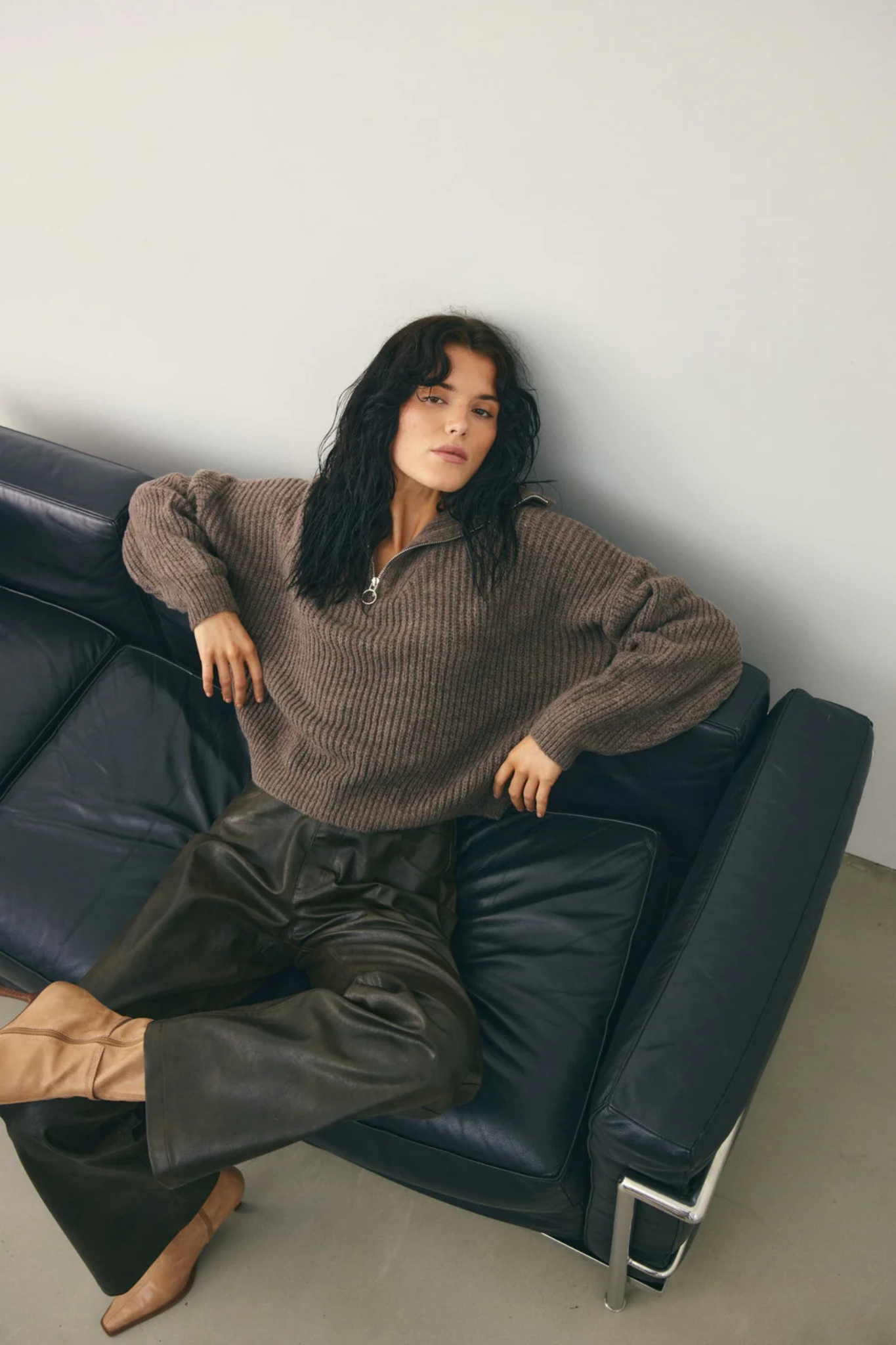 LESIA KNIT - TIMBER WOLF MELANGE