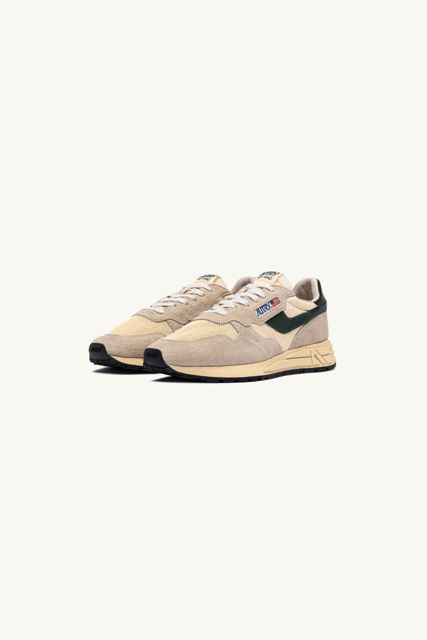 WWLM-UT26 - REELWIND LOW MEN SNEAKERS - SUEDE/NET ECRU/MOUNT