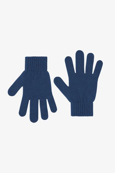 MERINO WOOL GLOVES - MARINE BLUE