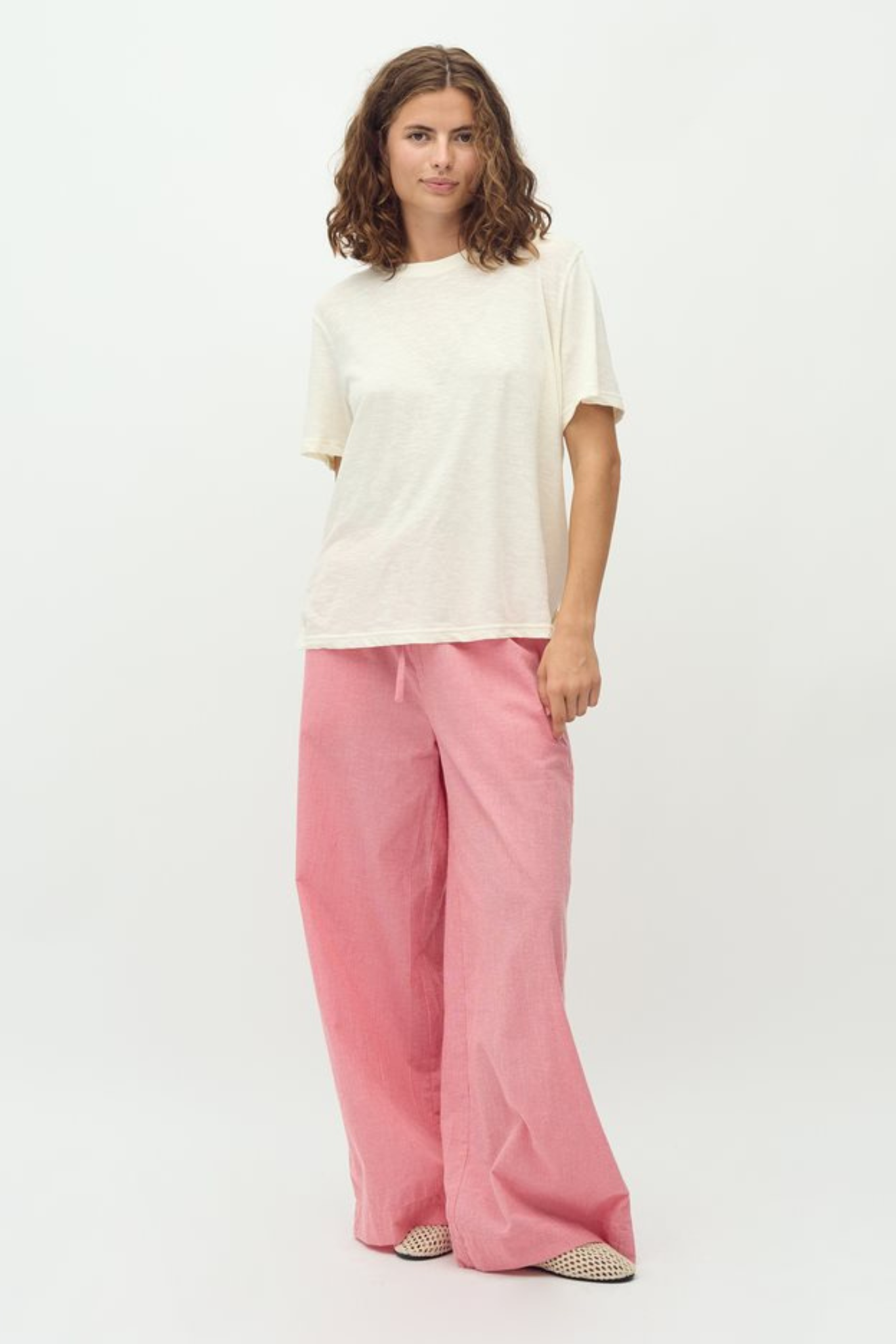 CLARI NADJA  PANTS - PINK RED STRIPE