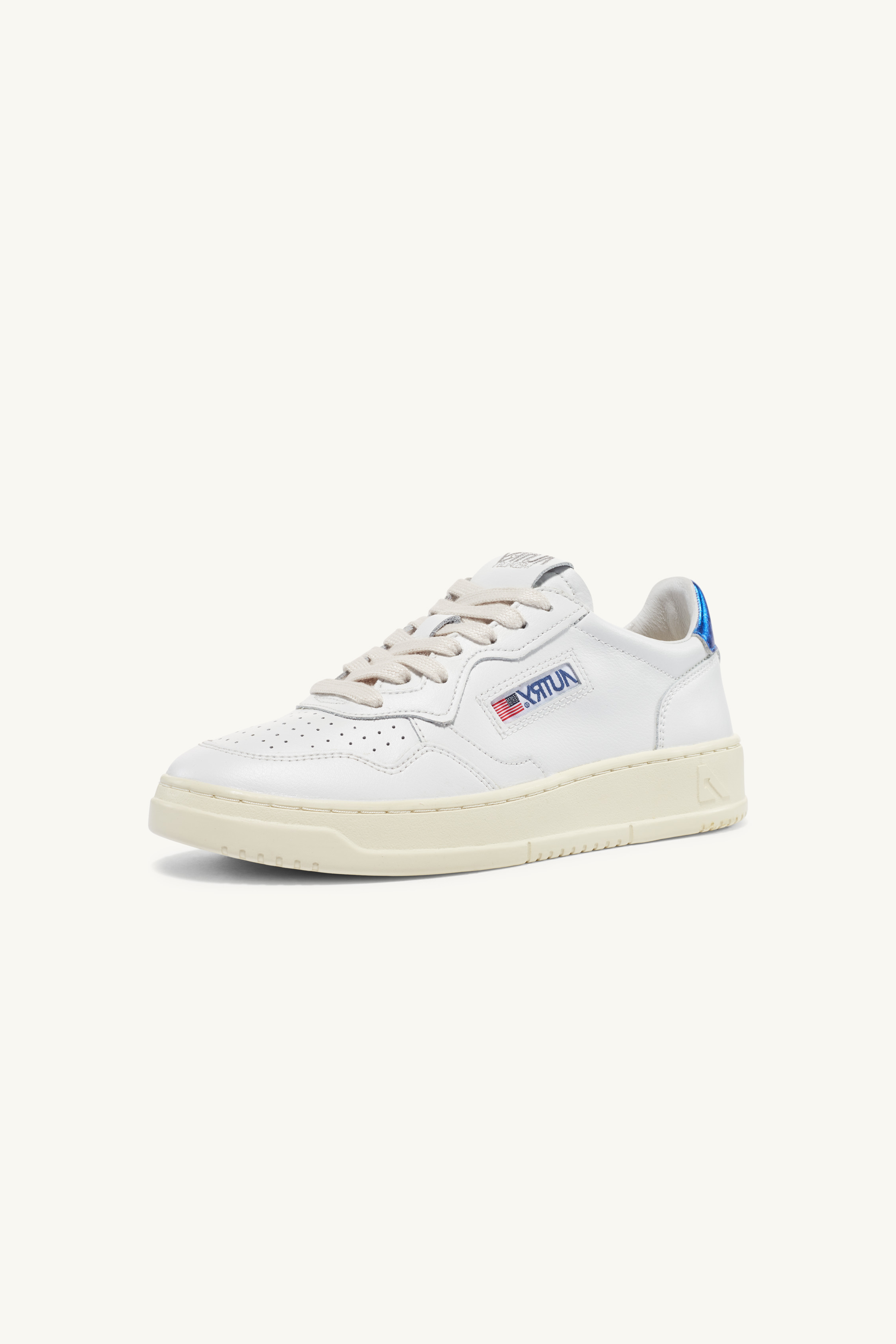 AULW-LL63 - MEDALIST LOW SNEAKERS IN LEATHER WHITE AND BLUE