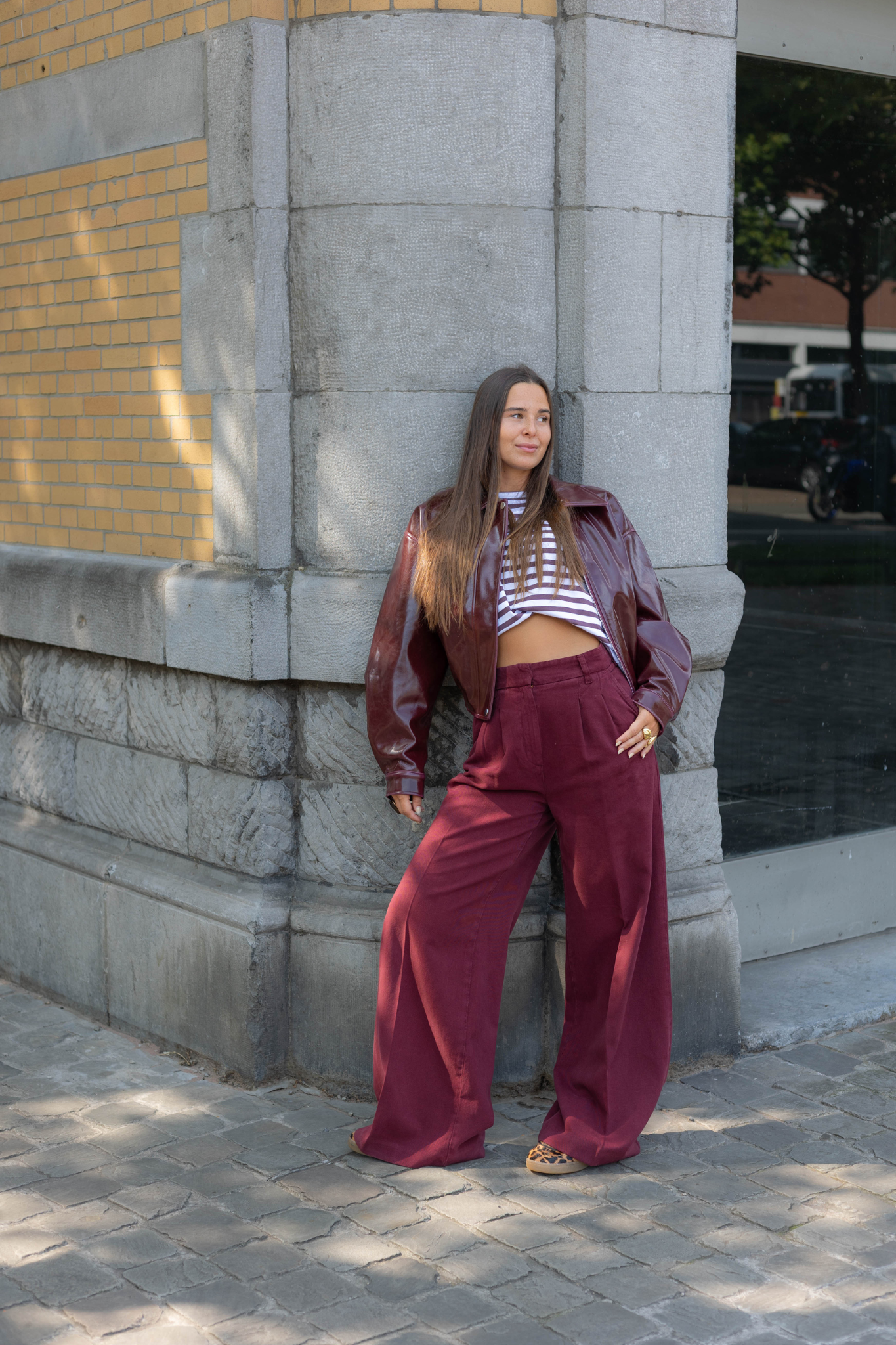 WANDA T LONG JEANS - CABERNET