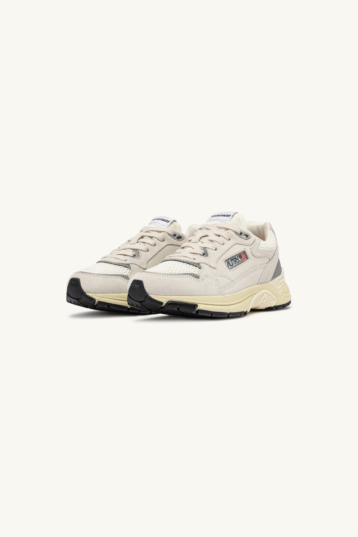 HYLW-UM10 - HYPERWAY LOW WOMEN SNEAKERS - SUEDE/MESH WHITE/SILV