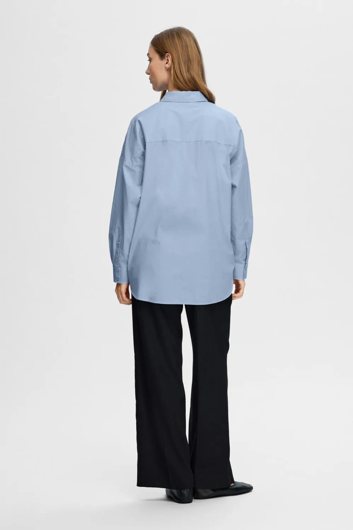 SLFDINA-SANNI LS SHIRT - CASHMERE BLUE