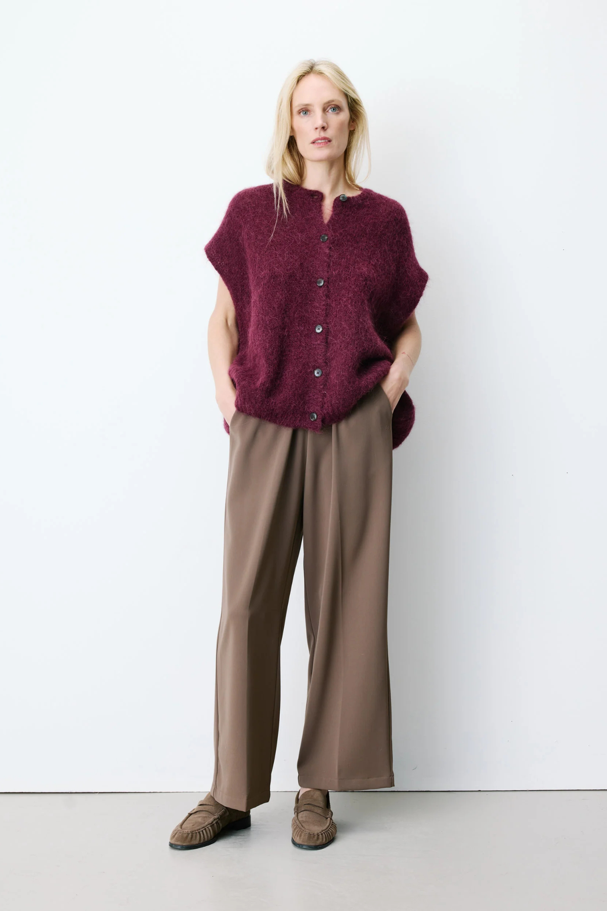 ADDISON CARDIGAN - AUBERGINE