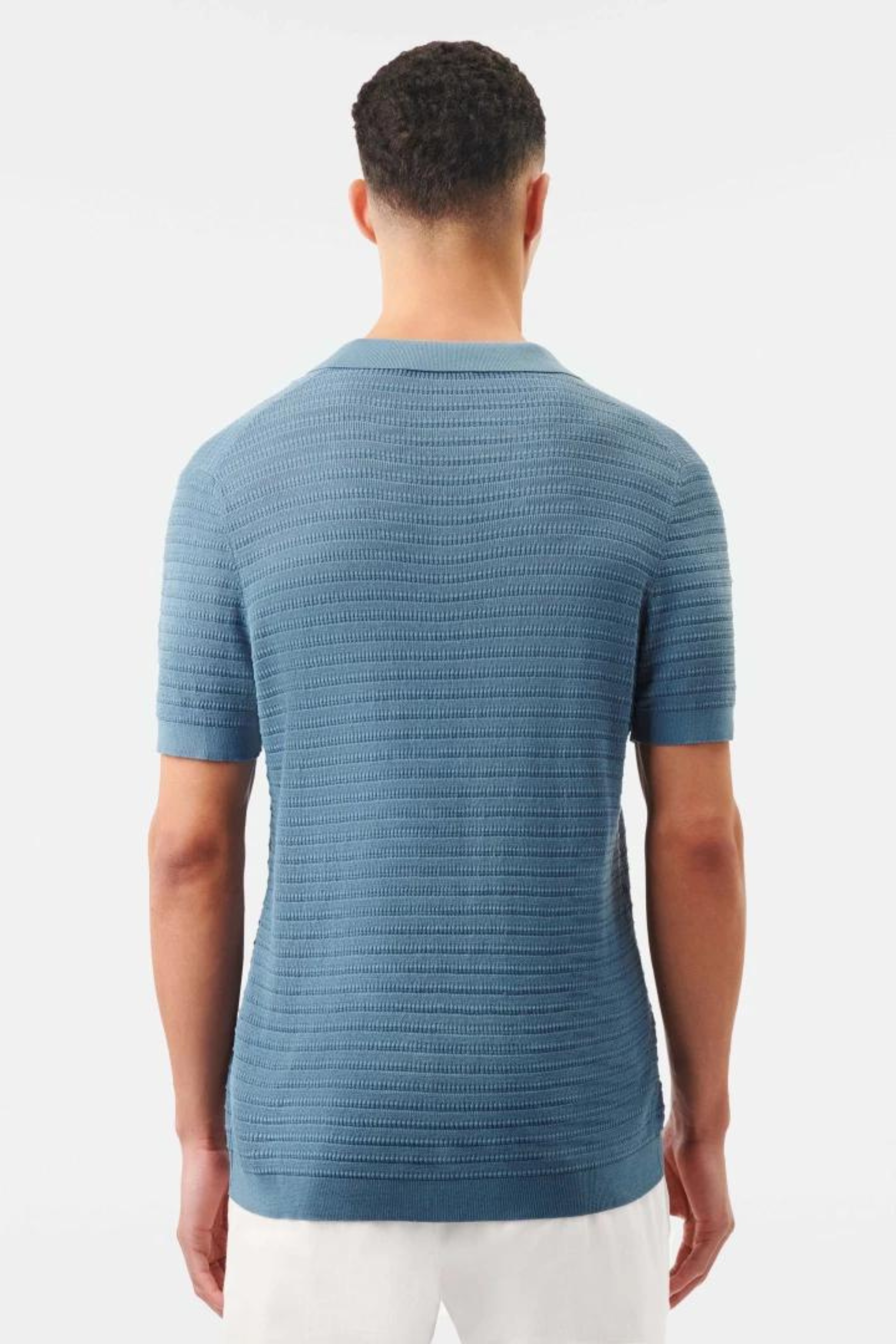 BRAIAN KNITTED POLO - BLUE