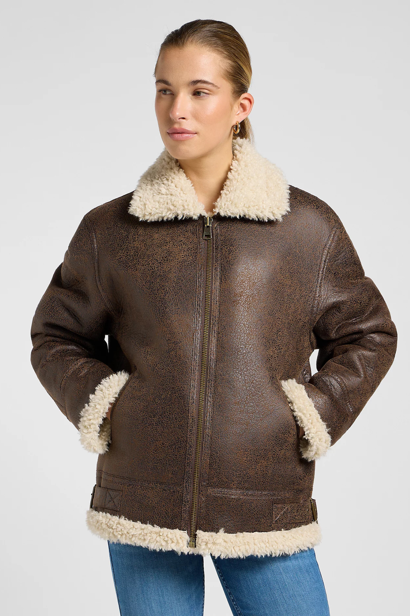 AVIATOR LUXE JACKET - BROWN