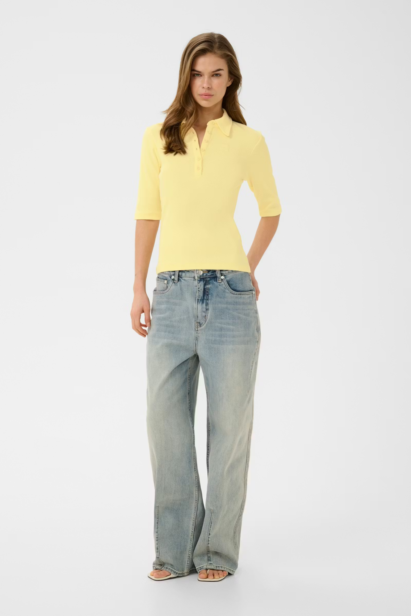 DREW POLO TOP - FRENCH VANILLA