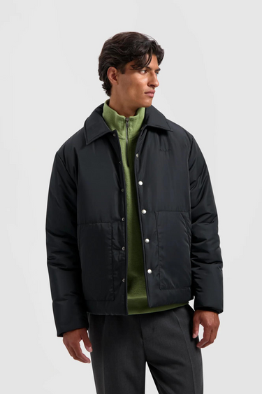 PADDED COACH JACKET - BLACK