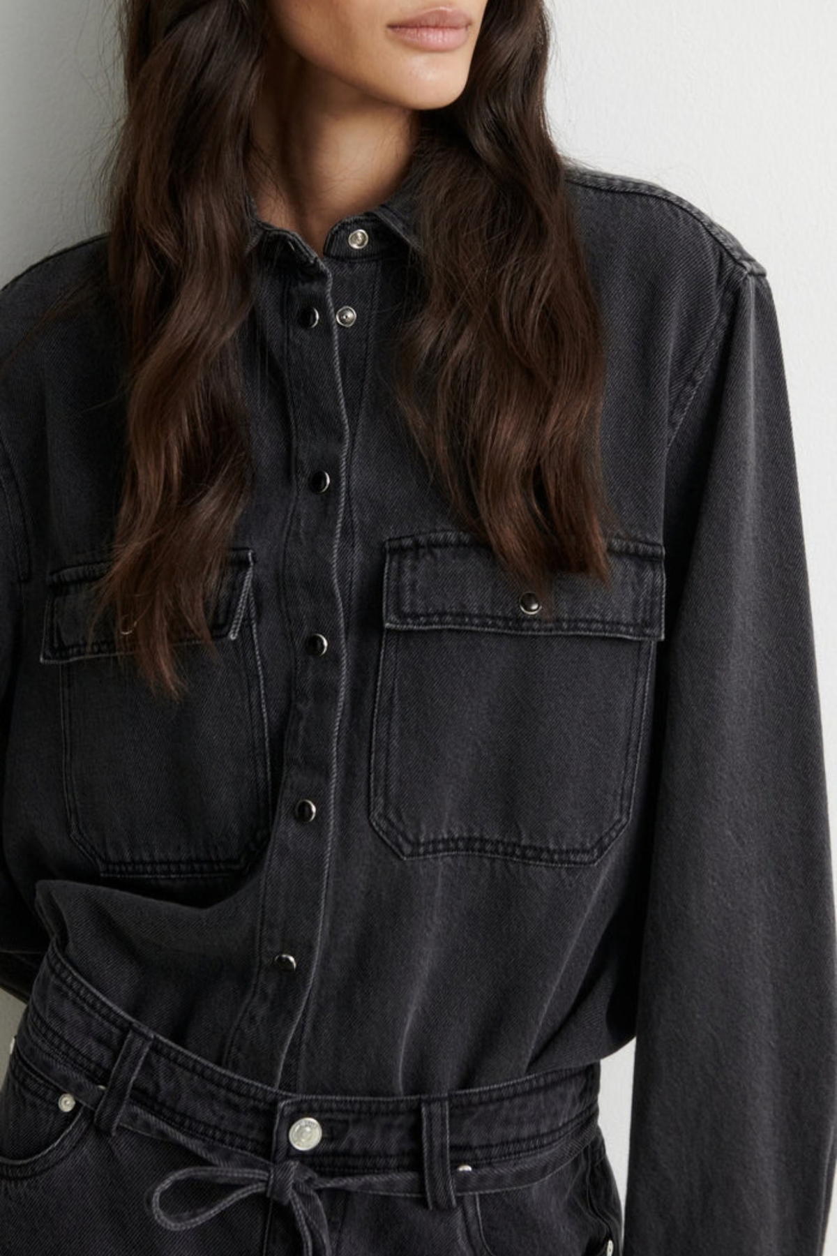 IRVANA DENIM SHIRT - PEWTER