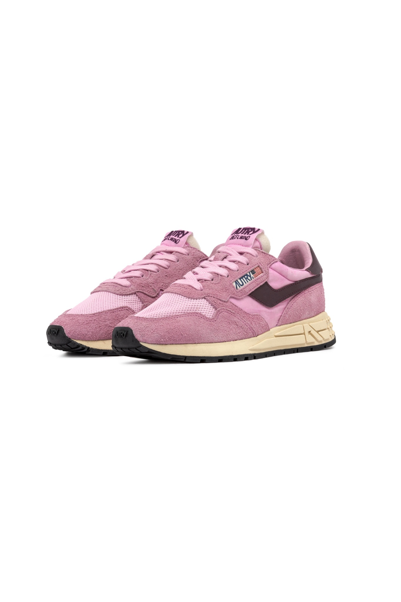 Autry reelwind low women sneakers in pink suede. Side view