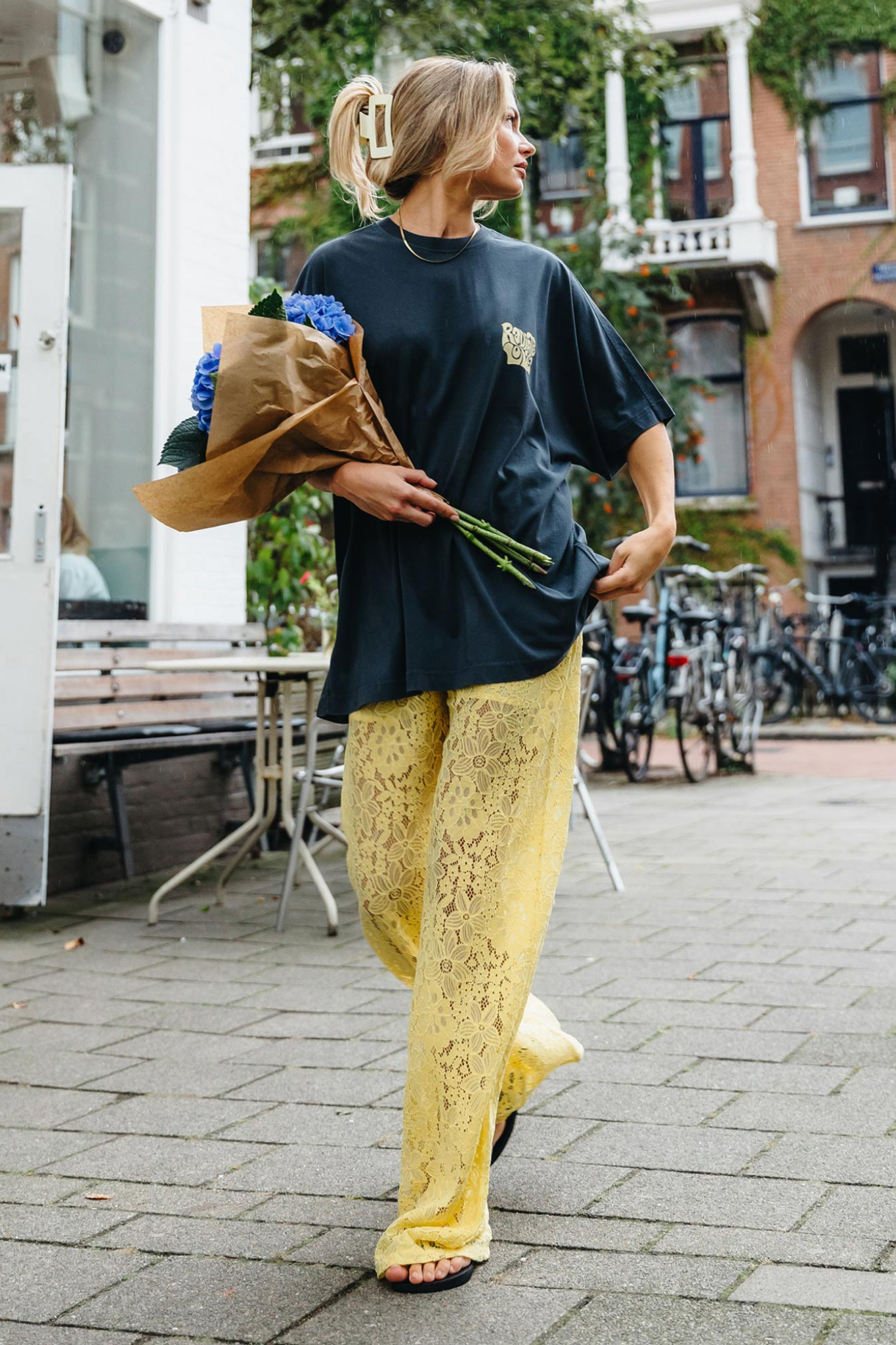 PULL ON LACE PANTS - CITRON