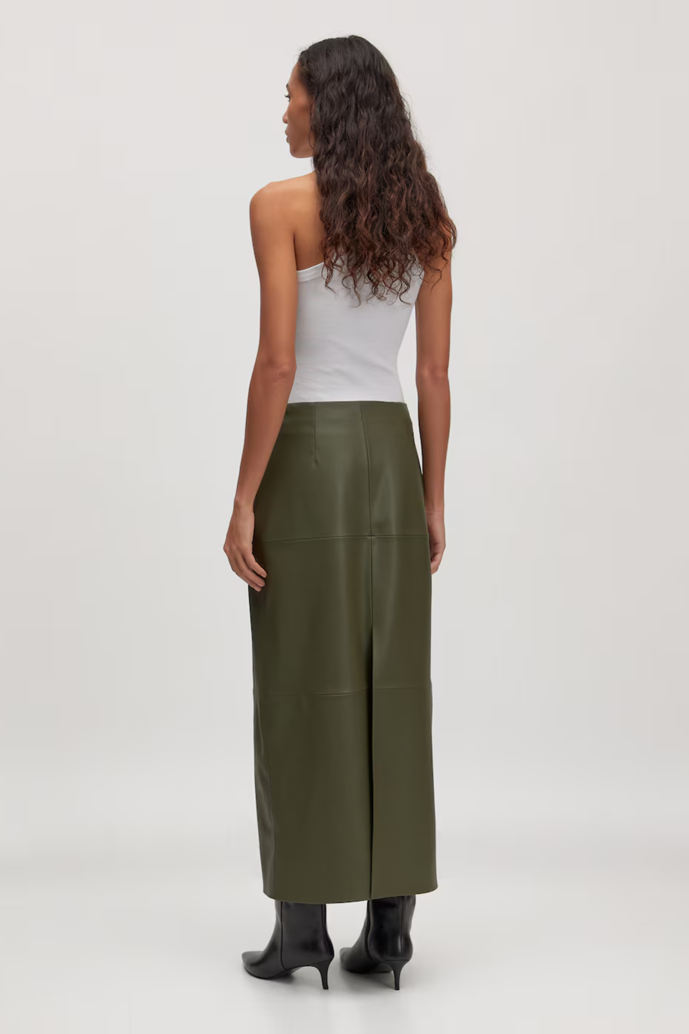 JELLA PU SKIRT - GRAPE LEAF
