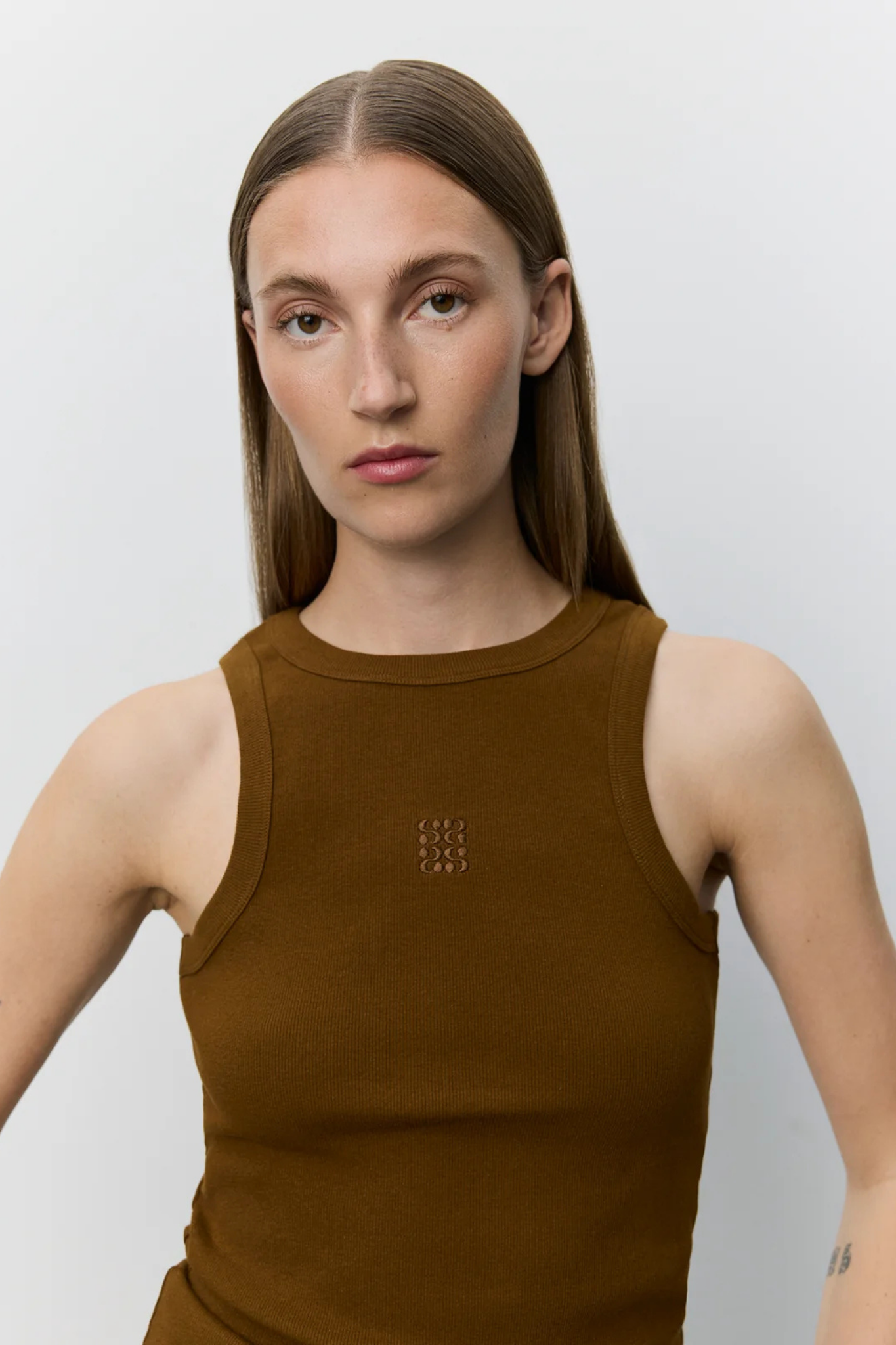 BECA RIB TANK TOP - MAPLE BROWN