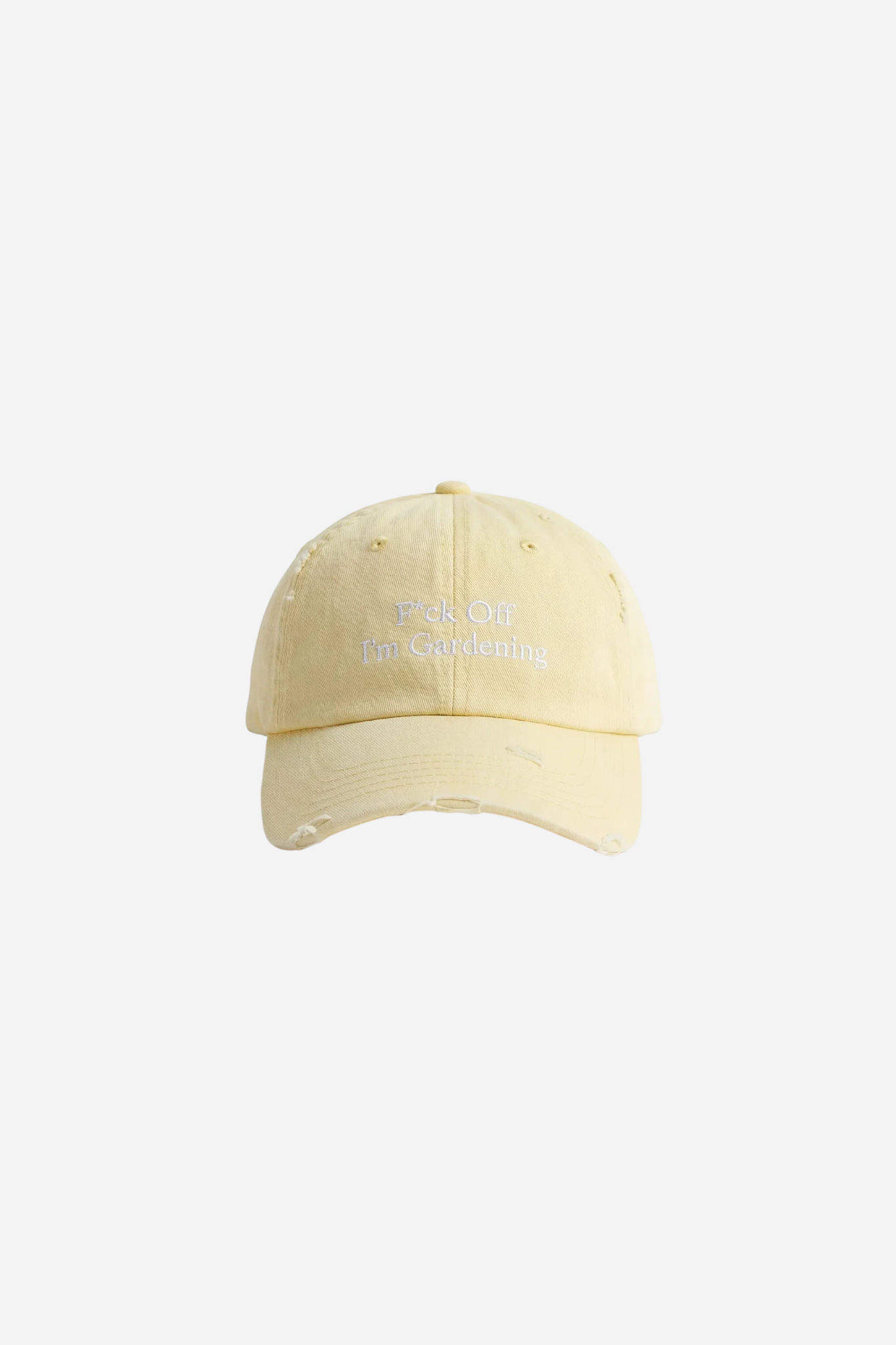 DISTRESSED F*CK OFF I'M GARDENING CAP - BANANA YELLOW