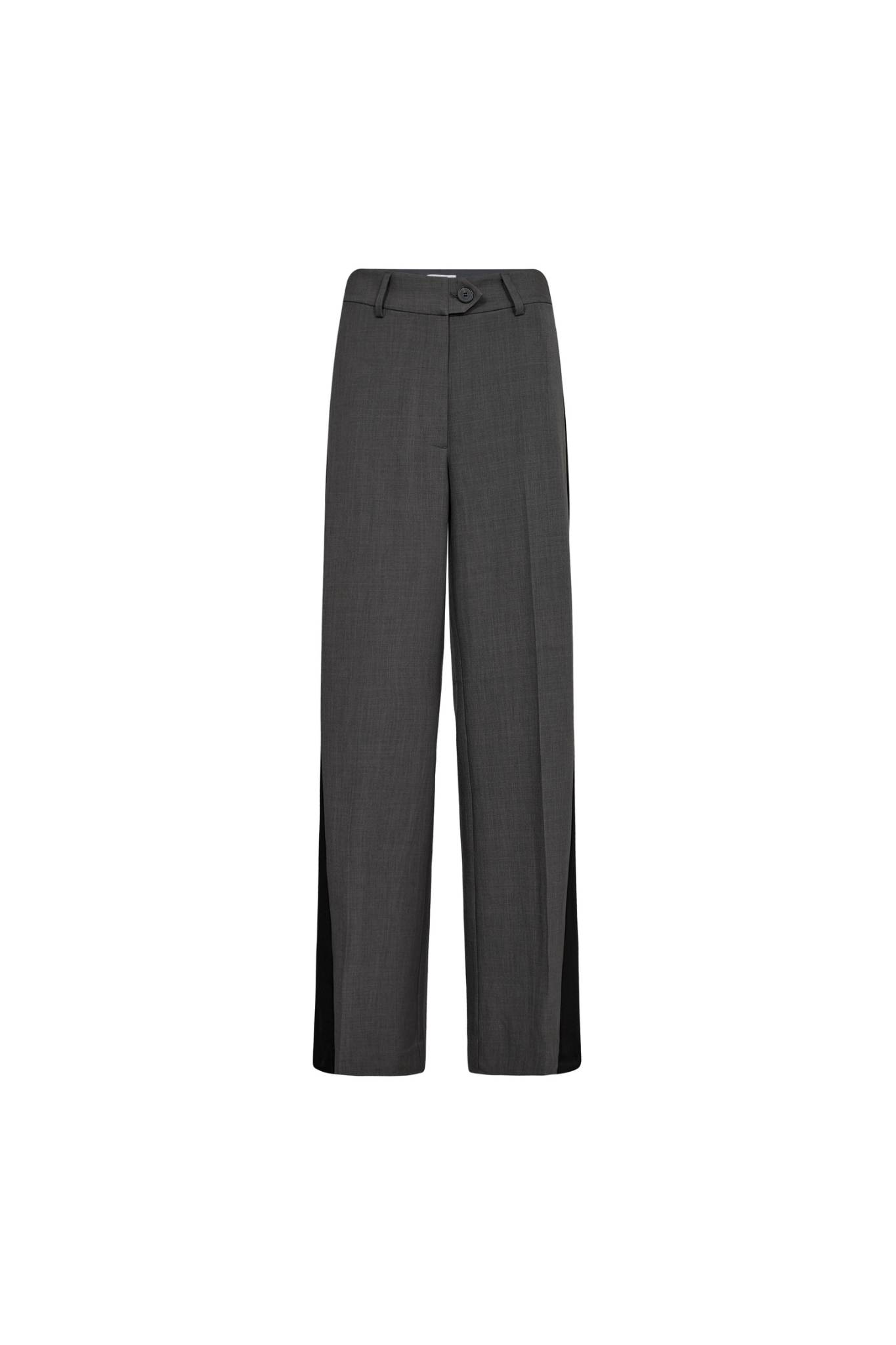 Co'Couture dark grey panel wide pants. Front view